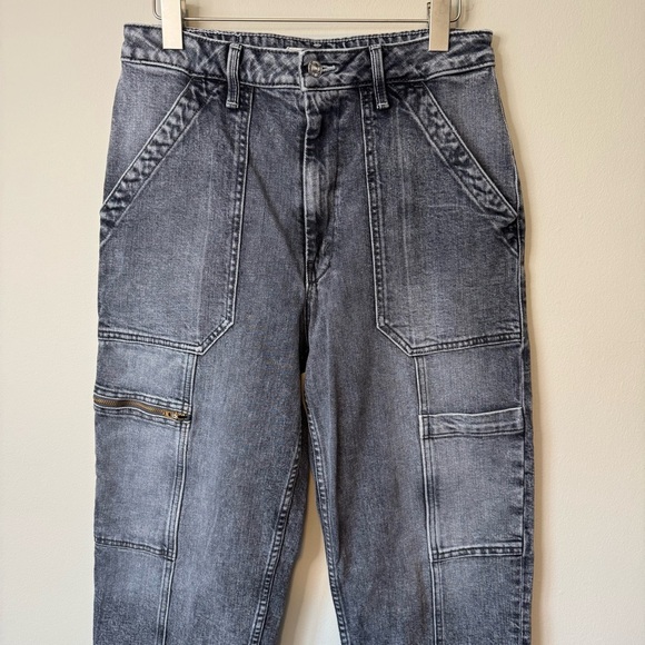 MOTHER SUPERIOR The Private Zip Pocket High Rise Cropped Wide Leg Jeans Size 28 - Picture 5 of 11